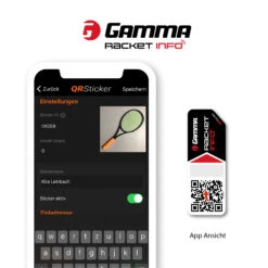 Gamma Racket Info - QR Sticker Incollare Gli Adesivi Confezione Da 2 - Nero -Tennis Attrezzature Negozio 0009100000 11