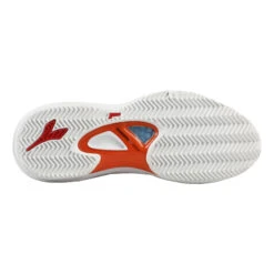 Diadora Speed Blushield Fly 3+ Scarpa Per Terra Rossa Donna - Bianco, Arancione -Tennis Attrezzature Negozio 00244000 0 5