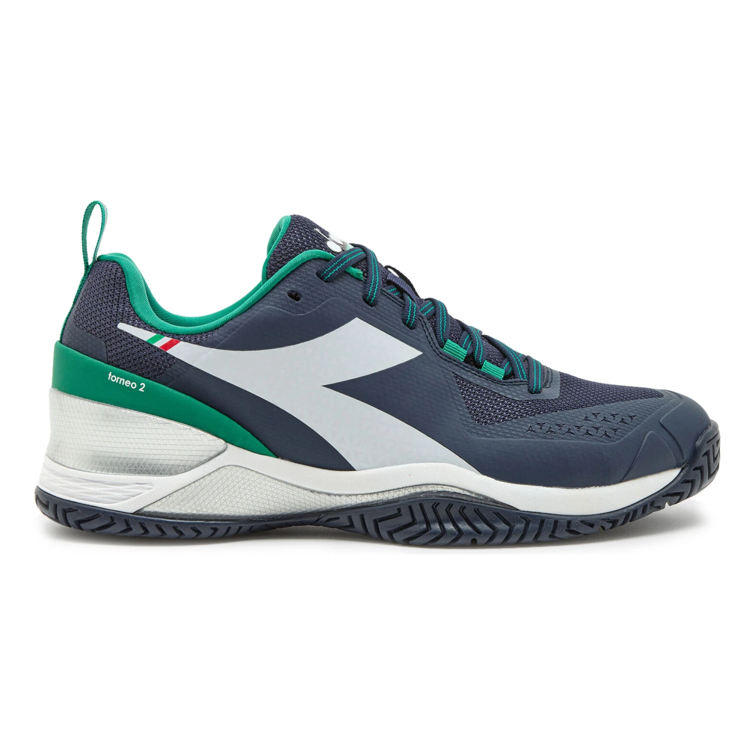 Diadora Blushield Torneo 2 Scarpa Per Tutte Le Superfici Uomini - Blu Scuro, Verde 3 Diadora Blushield Torneo 2 Scarpa Per Tutte Le Superfici Uomini - Blu Scuro, Verde