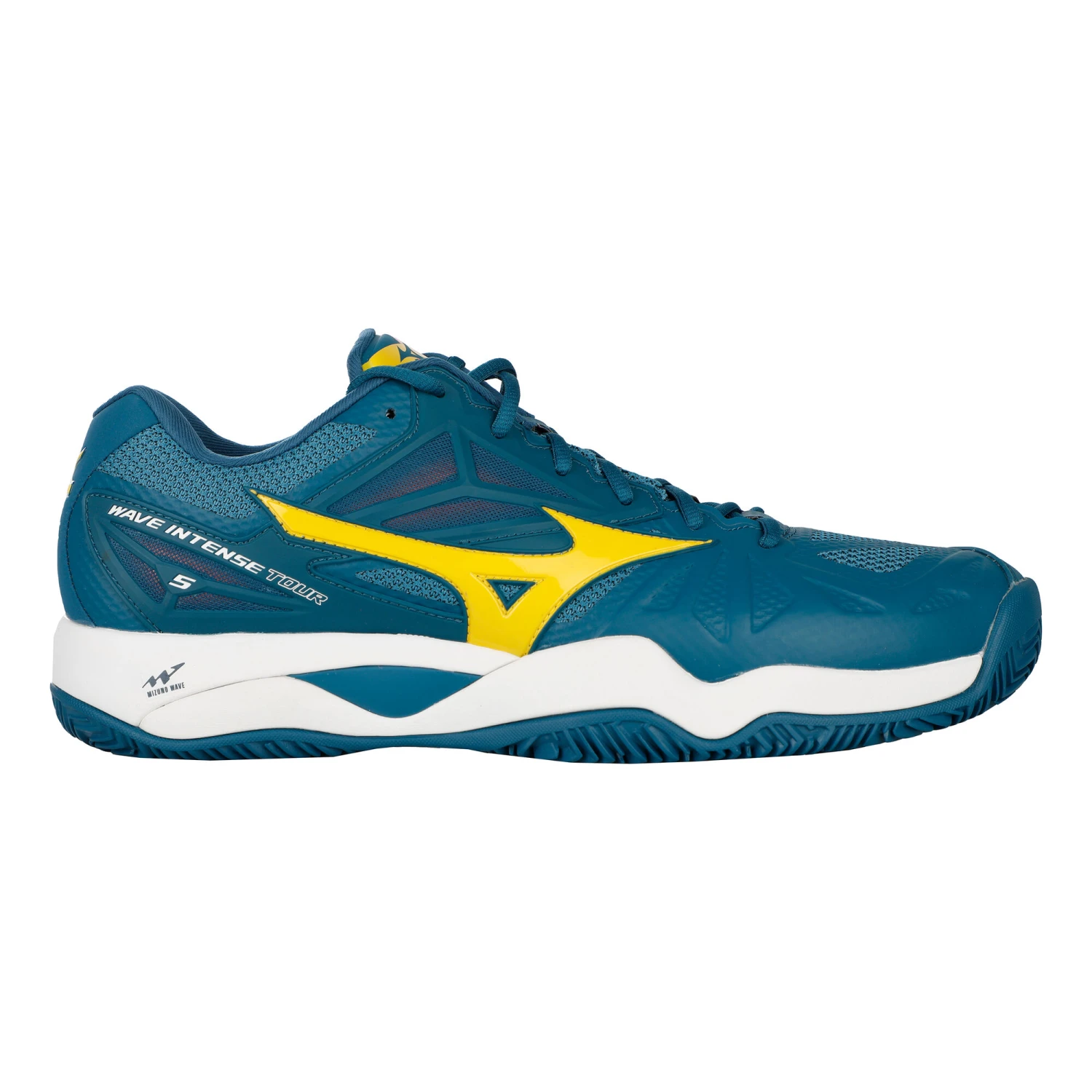 Mizuno Wave Intense Tour 5 Scarpa Per Terra Rossa Uomini - Color Petrolio, Giallo 3 Mizuno Wave Intense Tour 5 Scarpa Per Terra Rossa Uomini - Color Petrolio, Giallo