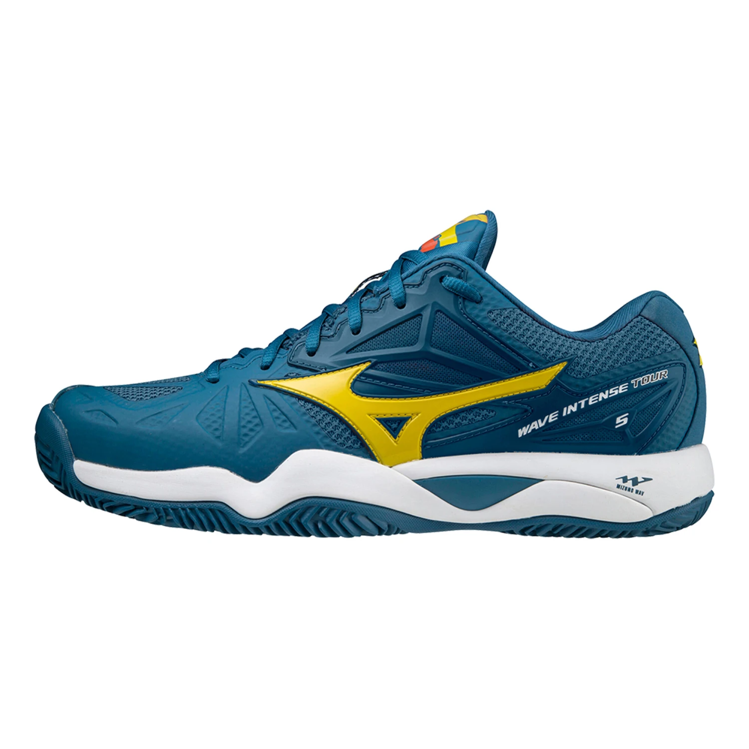 Mizuno Wave Intense Tour 5 Scarpa Per Terra Rossa Uomini - Color Petrolio, Giallo 4 Mizuno Wave Intense Tour 5 Scarpa Per Terra Rossa Uomini - Color Petrolio, Giallo - immagine 2