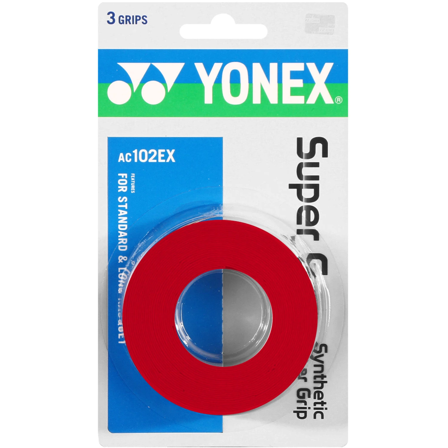 YONEX Super Grap Confezione Da 3 - Rosso 3 YONEX Super Grap Confezione Da 3 - Rosso