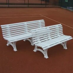 Panchina Da Tennis 1,5m Con Schienale Curvo - Bianco