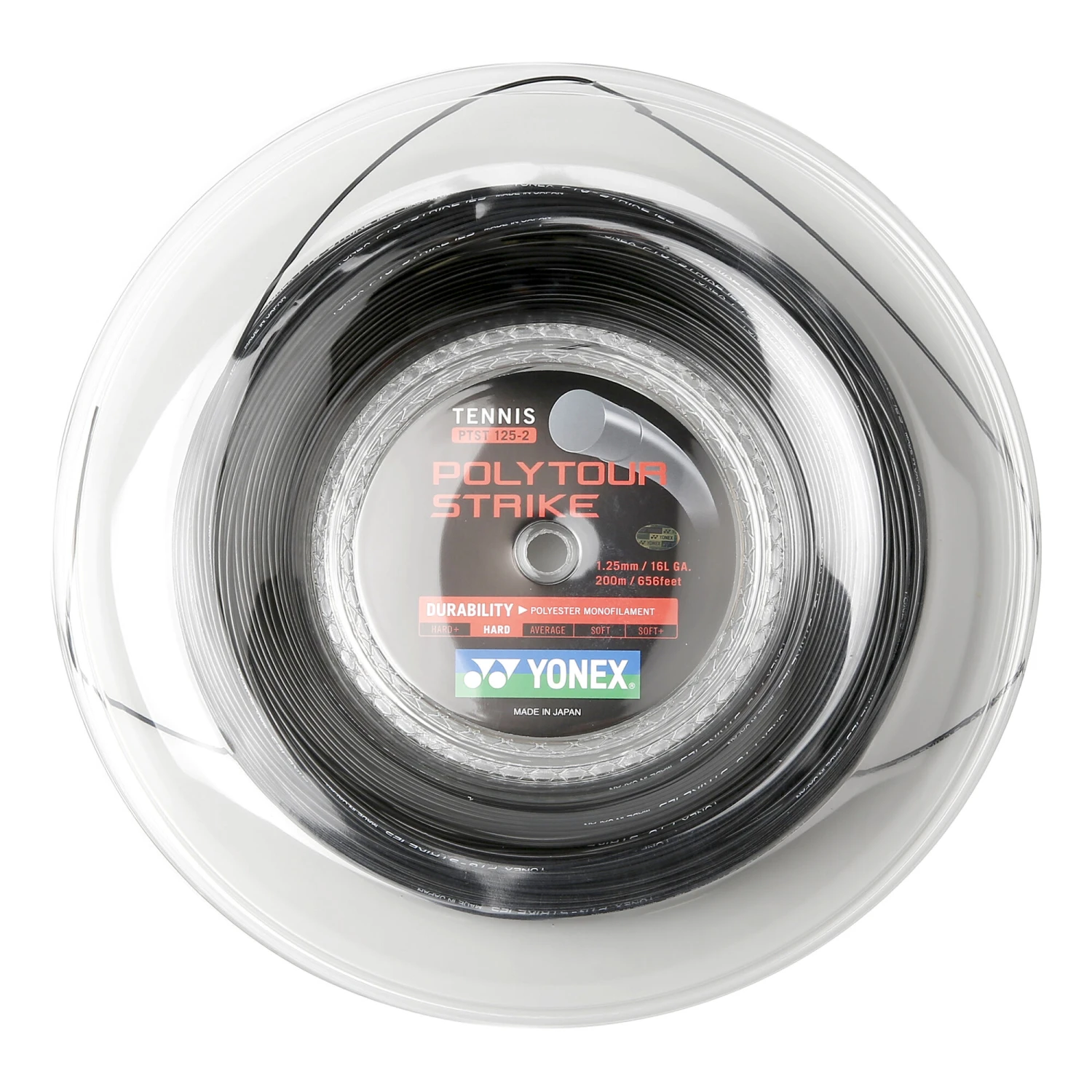 YONEX Poly Tour Strike Rotolo Di Corde 200m - Nero 3 YONEX Poly Tour Strike Rotolo Di Corde 200m - Nero