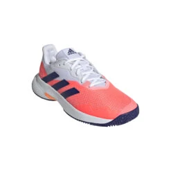 ADIDAS CourtJam Control Scarpa Per Tutte Le Superfici Donna - Bianco, Arancione -Tennis Attrezzature Negozio 05429000 000