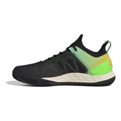 ADIDAS Adizero Ubersonic 4 Scarpa Per Terra Rossa Uomini - Nero, Verde -Tennis Attrezzature Negozio 05545000 0 9