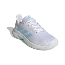 ADIDAS CourtJam Control Scarpa Per Tappeto Donna - Bianco, Turchese -Tennis Attrezzature Negozio 05588000 000