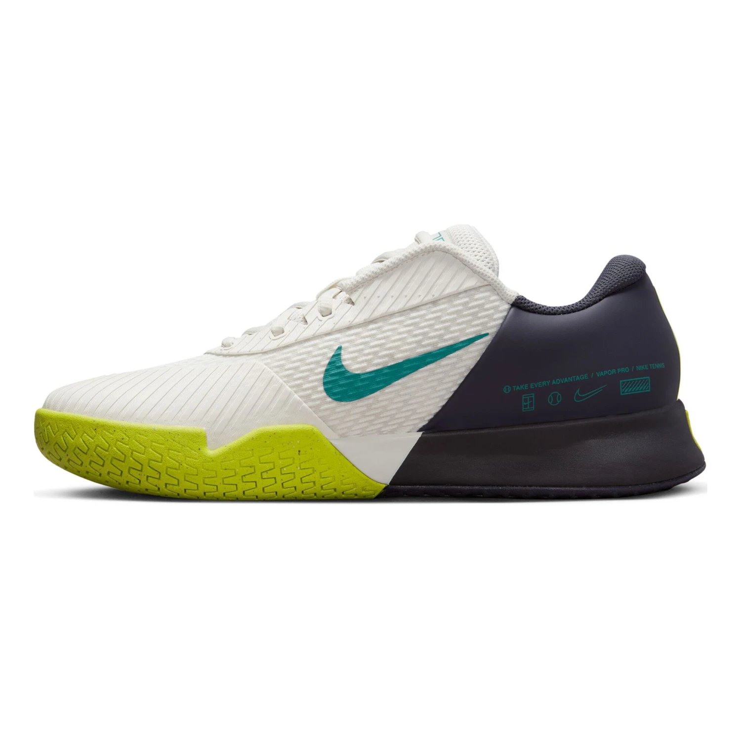 Nike Zoom Vapor Pro 2 Scarpa Per Tutte Le Superfici Uomini - Bianco, Nero 4 Nike Zoom Vapor Pro 2 Scarpa Per Tutte Le Superfici Uomini - Bianco, Nero - immagine 2